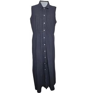 Meg Shop Black Sleeveless Maxi Dress with Pockets Size Large